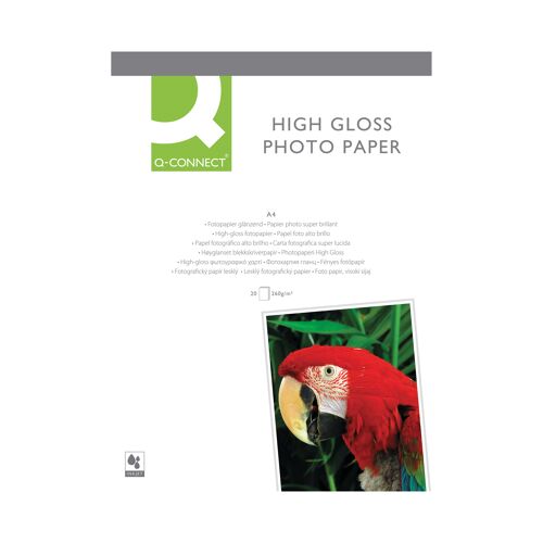 Q-Connect+A4+White+High+Gloss+Photo+Paper+260gsm+%28Pack+of+20%29+KF02163