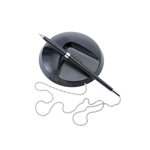 5+Star+Desk+Ball+Pen+Chained+to+Base+Medium+1mm+Tip+0.5mm+Line+Black+102796