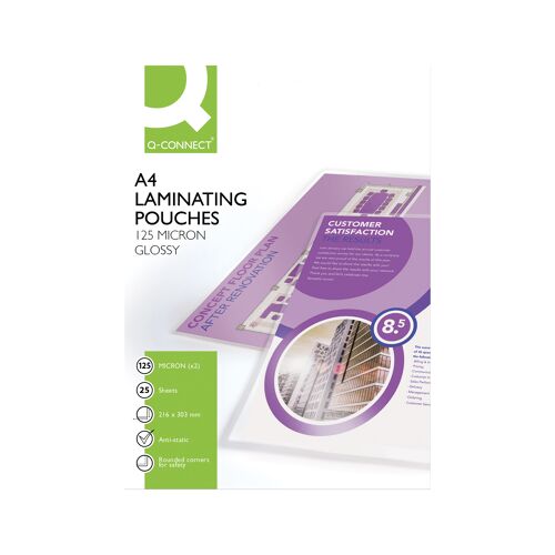 Q-Connect+A4+Laminating+Pouch+250+Micron+%2825+Pack%29+KF04120