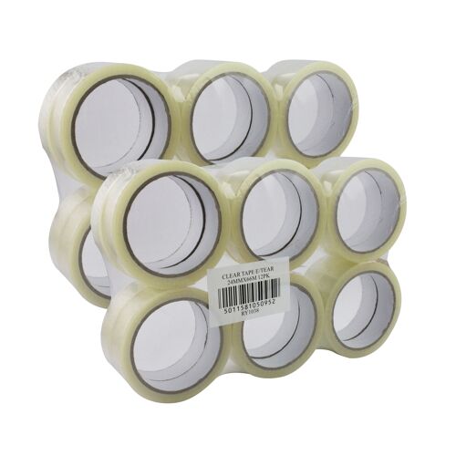 Sticky+Tape+24mm+x+66m+Clear+%28Pack+of+12%29+WX27017