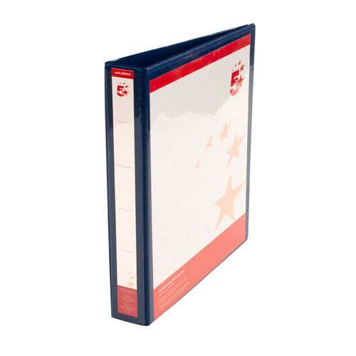 5+Star+4D-Ring+Presentation+Ring+Binder+A4+Polypropylene+25mm+Blue+%28Pack+of+10%29+933015