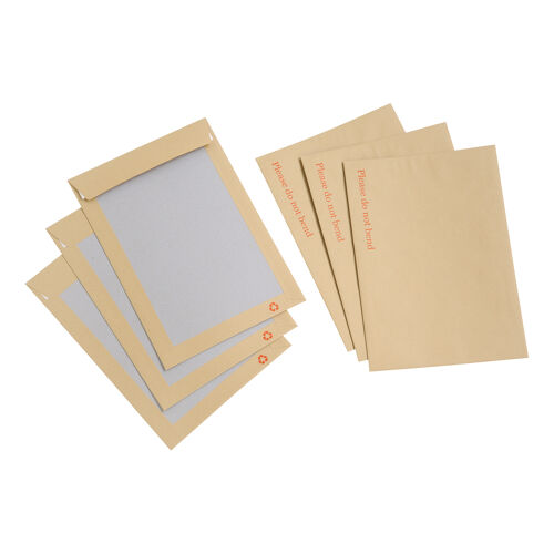 5+Star+Recycled+C4+Board+Backed+Envelope+Hot+Melt+Peel+and+Seal+120gsm+Manilla+%28Pack+of+125%29+906578