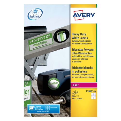 Avery+Laser+Label+Heavy+Duty+14+Per+Sheet+White+%28Pack+of+280%29+L7063-20