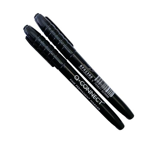 Q-Connect+Permanent+Marker+Bullet+Tip+Fine+Black+%28Pack+of+10%29+KF02300