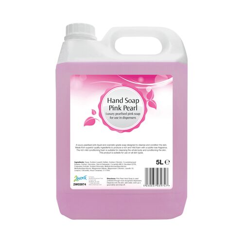 2Work+Hand+Soap+Pink+Pearl+5+Litre+Bulk+Bottle+2W03974