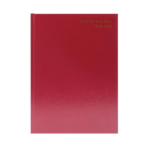 5+Star+Academic+Diary+Week+To+View+A5+Burgundy+2026-2027+KF3A5ABG26