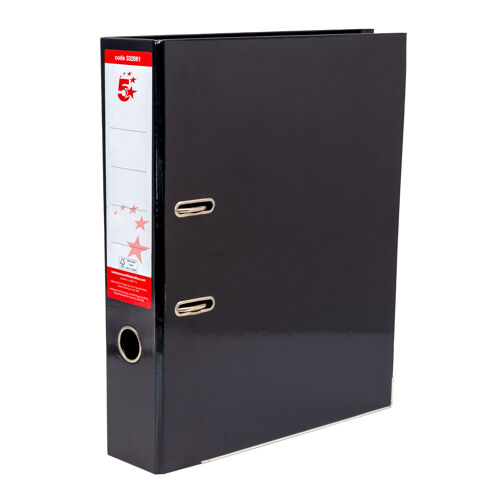 5+Star+Lever+Arch+File+Foolscap+70mm+Spine+Black+%28Pack+of+10%29+332861
