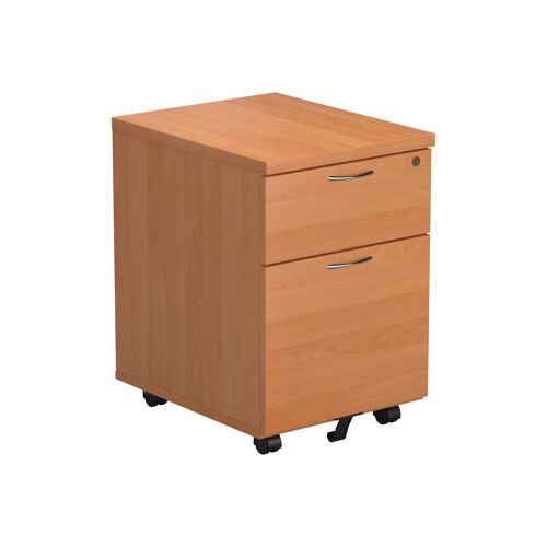 Jemini+2+Drawer+Mobile+Pedestal+404x500x595mm+Beech+KF74483