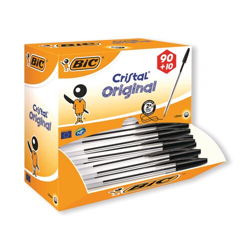 Bic+Cristal+Ballpoint+Pen+Medium+Black+Pack+of+100+896040