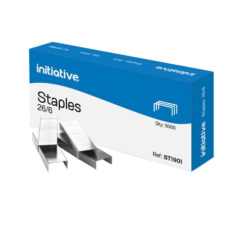 Initiative+Staples+26%2F6mm+210+Staples+Per+Strip+%28Pack+of+5000%29+54713