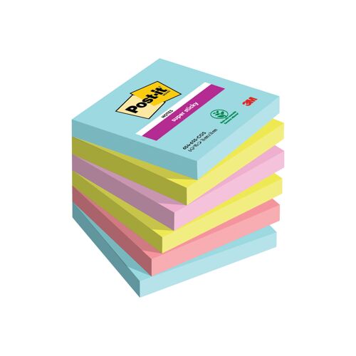 Post-it+Super+Sticky+Notes+76x76mm+90+Sheets+Cosmic+%28Pack+of+6%29+654-6SS-COS