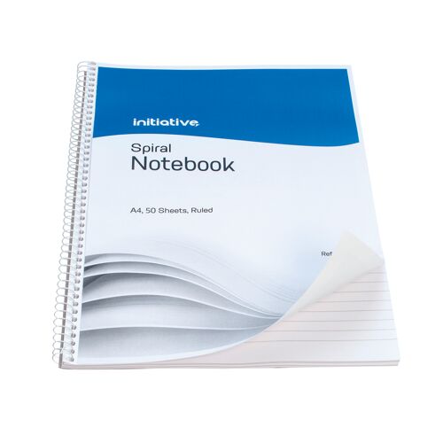 Initiative+Spiral+Notebook+Ruled+A4+100+Pages+60gsm+%2810+Pack%29