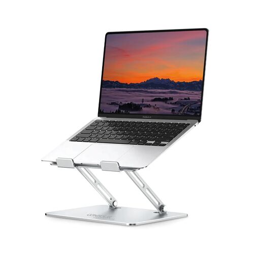 Contour+Ergonomics+Adjustable+Aluminium+Laptop+Stand+For+Laptops+Up+To+17+Inches+Silver+CE10135