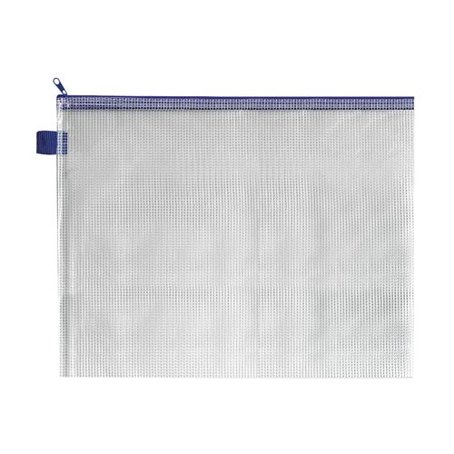 BDS+Mesh+Zip+Bag+360x275mm+Blue+Zipper+%28Pack+of+5%29
