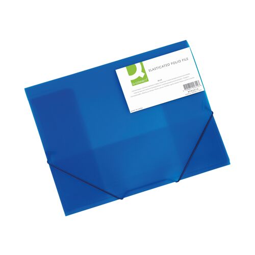 Q-Connect+Elasticated+Folder+3+Flap+A4+Blue+KF02312