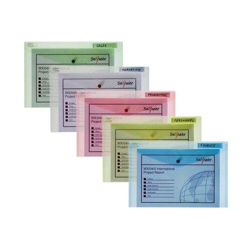 Snopake+Polyfile+Classic+Foolscap+Assorted+%28Pack+of+5%29+10087