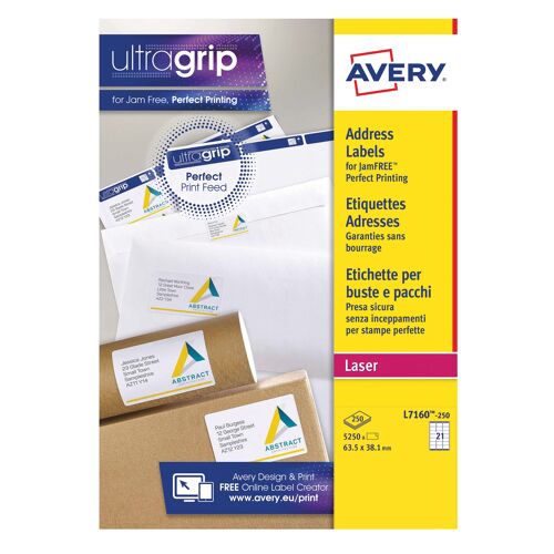 Avery+Ultragrip+Laser+Label+63.5x38.1mm+White+%28Pack+of+5250%29+L7160-250
