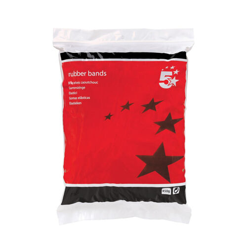 5+Star+Rubber+Bands+No64+89x6mm+Approx+330+Bands+Bag+454g+296468