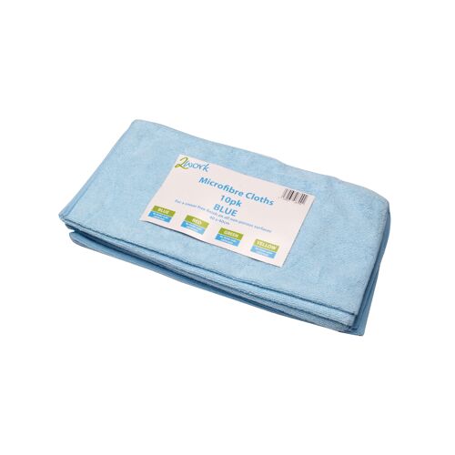 2Work+Microfibre+Cloth+400x400mm+Blue+%28Pack+of+10%29+CNT01262