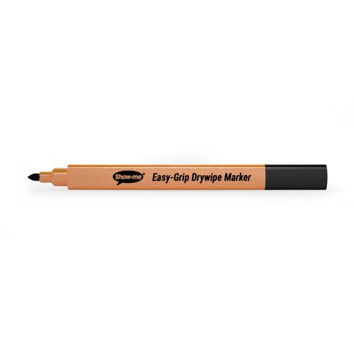 Show-me+Whiteboard+Pens+Triangular+Black+%28Pack+of+10%29+EGWM10