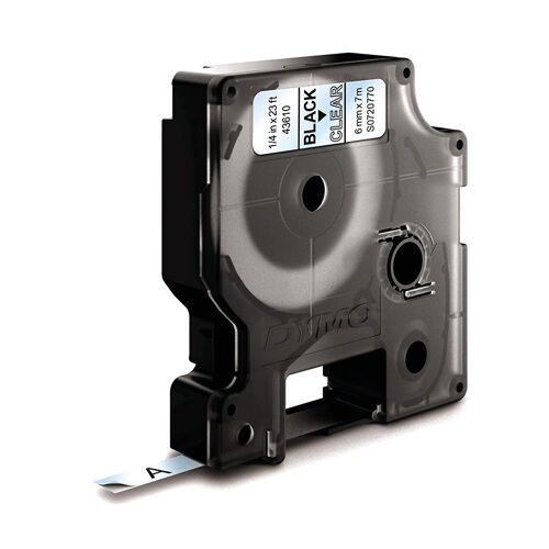 Dymo+43610+D1+LabelMaker+Tape+6mm+x+7m+Black+on+Clear+S0720770