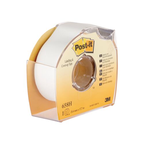 Post-it+Cover+Up+and+Labelling+Tape+25.4mmx17.7m+Low+Tack+658H