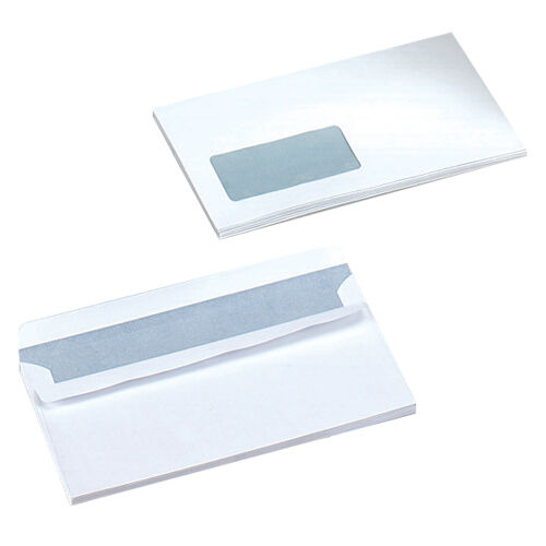 5+Star+DL+Window+Wallet+Envelope+Self+Seal+90gsm+220x110mm+White+%28Pack+of+500%29+907190