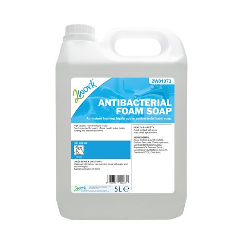 2Work+Antibacterial+Foam+Soap+5+Litre+Bulk+Bottle+2W01073