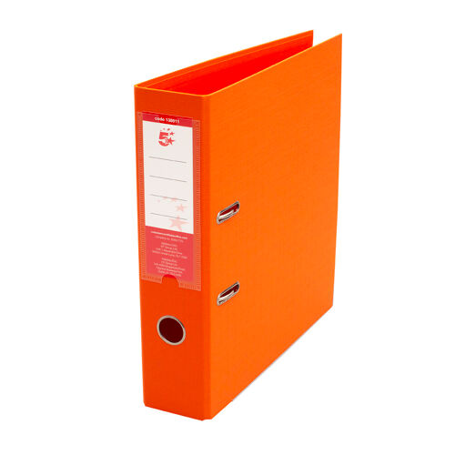 5+Star+Premium+Lever+Arch+File+A4+70mm+Spine+Polypropylene+Orange+%28Pack+of+10%29+138911