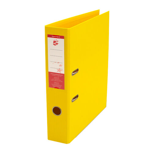 5+Star+Premium+Lever+Arch+File+Foolscap+70mm+Spine+Polypropylene+Yellow+%28Pack+of+10%29+913217