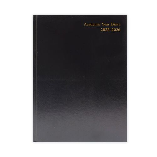 5+Star+Academic+Diary+Day+Per+Page+A5+Black+2025-2026+KF1A5ABK25