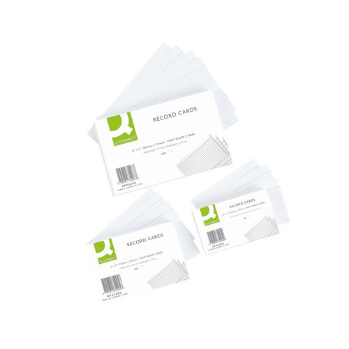 Q-Connect+Record+Card+203x127mm+Ruled+Feint+White+%28100+Pack%29+KF35206