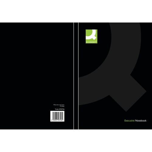 Q-Connect+Hardback+Casebound+Notebook+A5+Black+%28Pack+of+3%29+KF03726